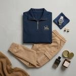 Premium Men's Navy & Khaki Athletic Polo Tracksuit Set - Small to XX-L