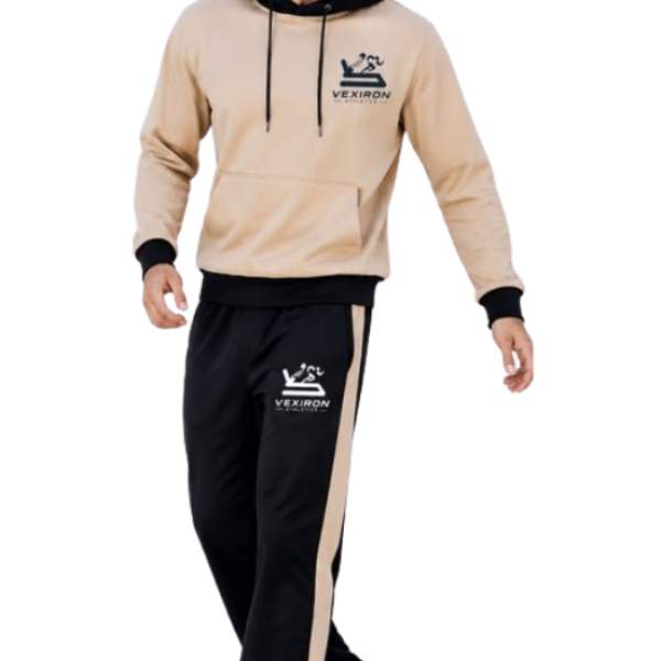 Men's Colorblock Fleece Hoodie & Side-Stripe Tracksuit Set
