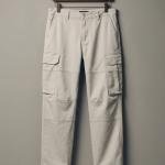 Men's Premium Folded Light Beige Cargo Pants