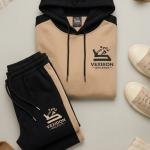 Men's Colorblock Fleece Hoodie & Side-Stripe Tracksuit Set